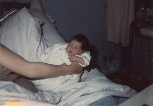 Jacqueline Laurita as a newborn baby in the hospital.