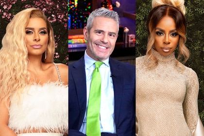 Split of Robyn Dixon, Andy Cohen, and Candiace Dillard
