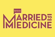 The Married To Medicine logo overlaid onto a yellow background.