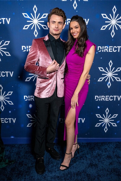 James Kennedy and Ally Lewber attend the DIRECTV Celebrates Christmas At Kathy's event