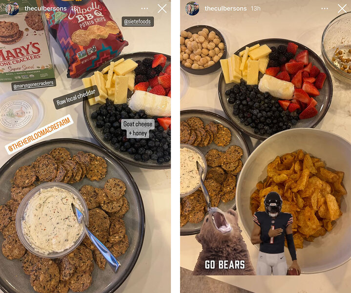 A split of food at Briana Culberson's Superbowl party.
