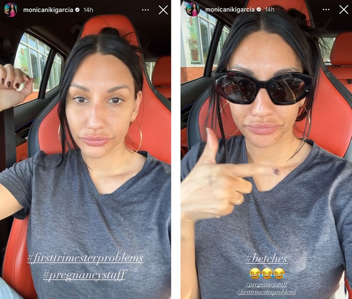 a series of Monica Garcia in her car with no makeup on.