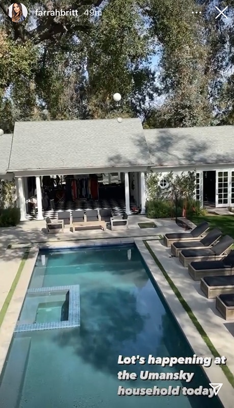 Kyle Richards' Encino House: Aerial View of Backyard Pool | Style & Living