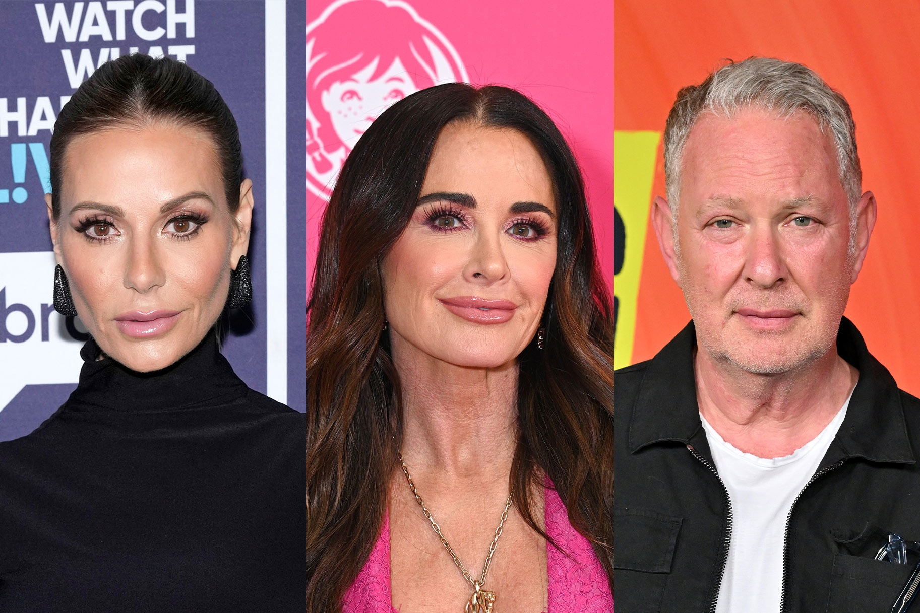 A split of Kyle Richards, Dorit Kemsley, and Paul Kemsley.