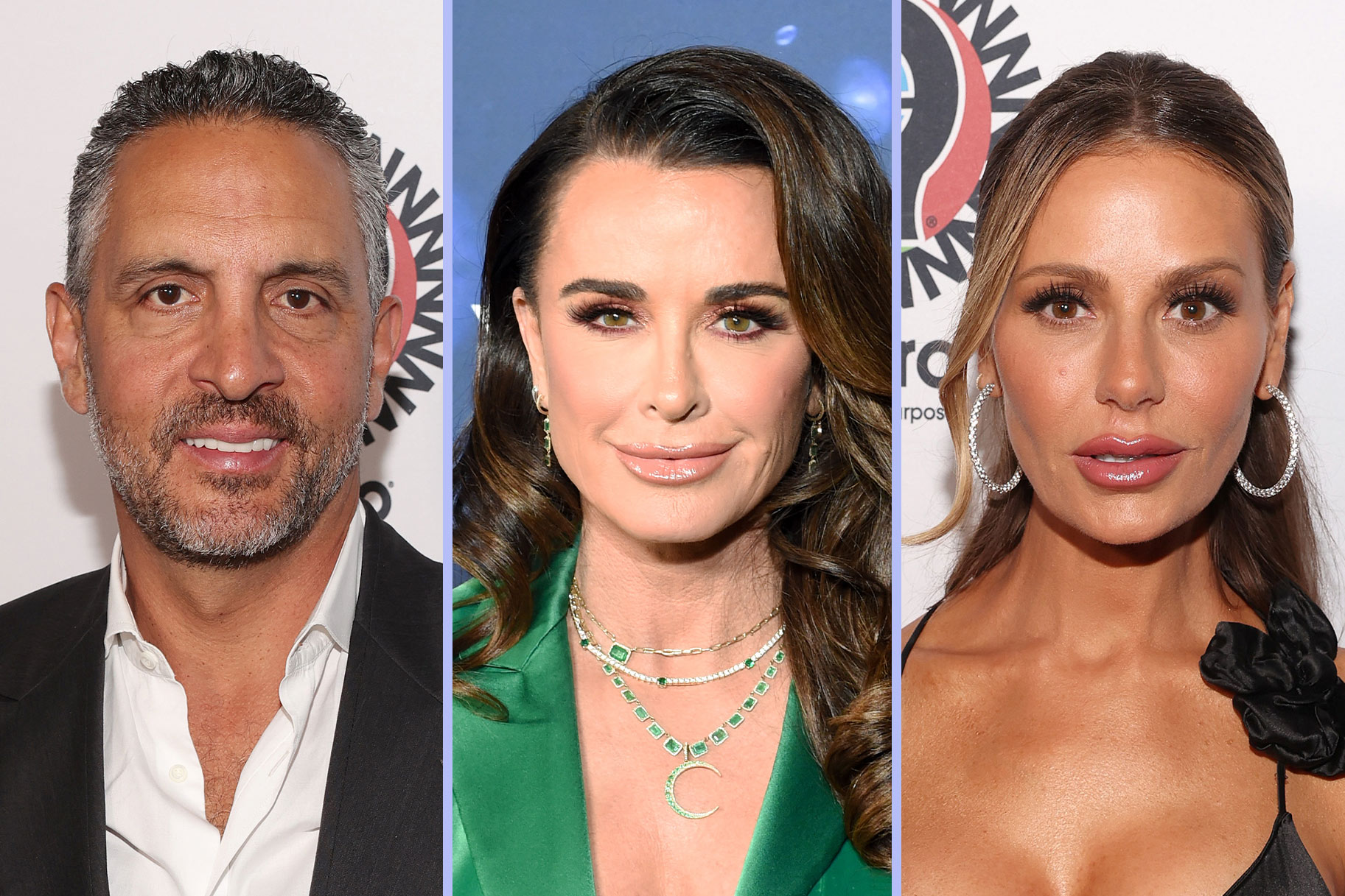 A split of Mauricio Umansky, Kyle Richards, and Dorit Kemsley.