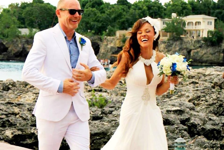 Ashley Darby and Michael Darby together on their wedding day.