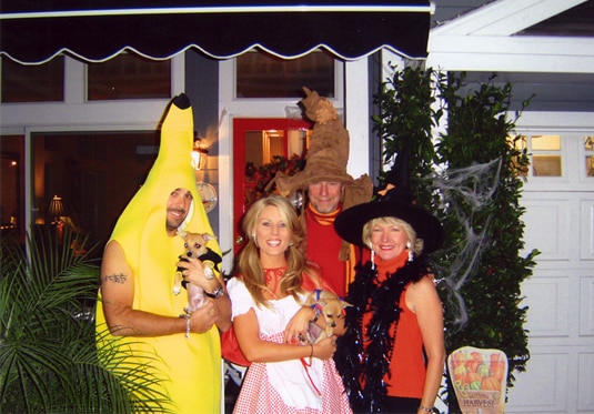 Gretchen Rossi dressed as Little Red Riding Hood with friends.