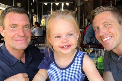 Jeff Lewis, Gage Edward with Daughter Monroe