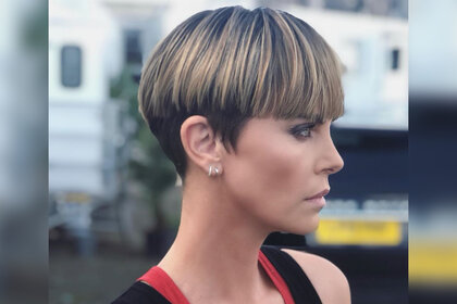 Charlize Theron Bowl Cut