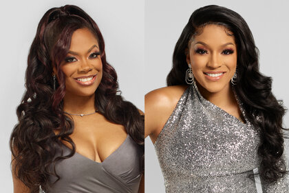 Kandi Burruss and Drew Sidora from the Real Housewives of Atlanta