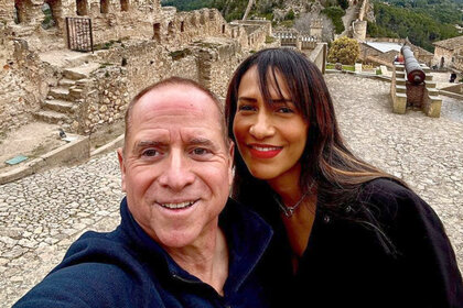 Captain Glenn Shephard with girlfriend in Castillo De Xativa