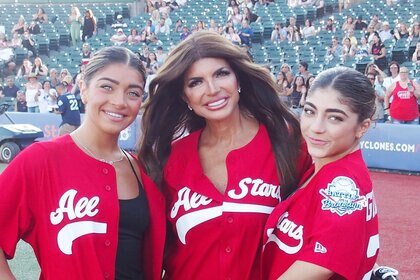 Teresa, Gia, and Milania Giudice seen at Battle For Brooklyn Celebrity Softball Game