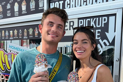 James Kennedy and Ally Lewber with ice cream cones