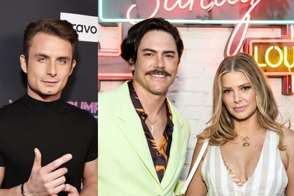 Split image of James Kennedy, Tom Sandoval ,and Ariana Madix