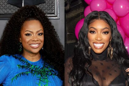 Split image of Kandi Burruss and Porsha Williams