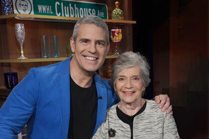 Andy Cohen poses with his mom Evelyn Cohen