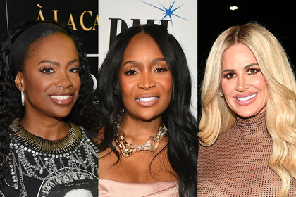 Split image of Kandi Burruss, Marlo Hampton, and Kim Zolciak