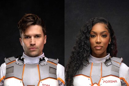 Split image of Tom Schwartz and Porsha Williams Stars On Mars Press Images