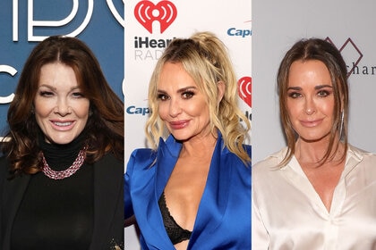 Split image of Lisa Vanderpump, Taylor Armstrong, and Kyle Richards