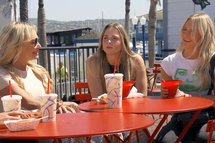 Taylor Armstrong and Kennedy Armstrong filming Real Housewives of Orange County