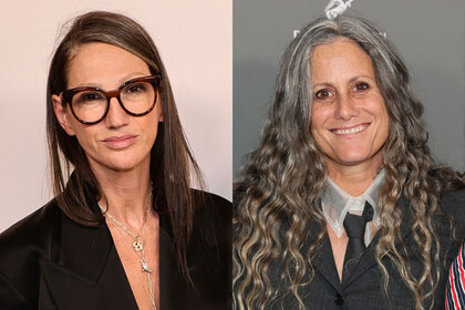 Jenna Lyons and Cass Bird wearing black blazers at events in New York City.