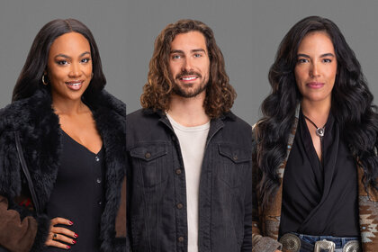 Side by side of Jordan Emanuel, Alex Propson, and Danielle Olivera in front of a grey back drop.