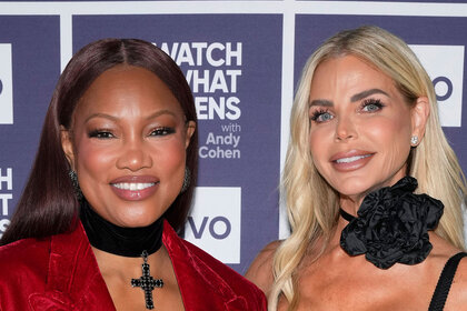 Garcelle Beauvais and Alexia Nepola posing together at the WWHL step and repeat in New York City.