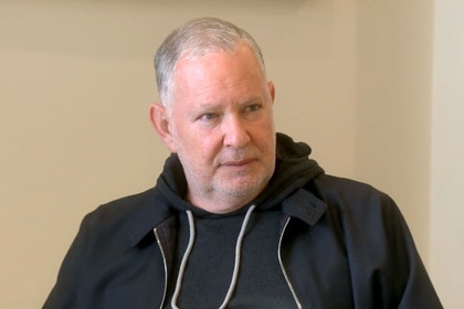 PK Kemsley in a conversation with his wife at their home in Los Angeles, California.