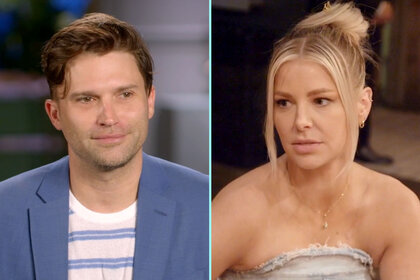 Split of Tom Schwartz during an interview on Vanderpump Rules and Ariana Madix at Tom Tom