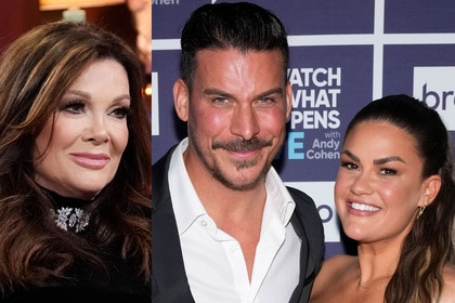 A split of Lisa Vanderpump, Jax Taylor, and Brittany Cartwright.