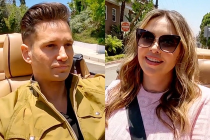 Split of Josh Flagg and Carly Steel driving to a house showing