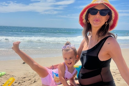 Lala Kent and her daughter Ocean Emmett at the beach together