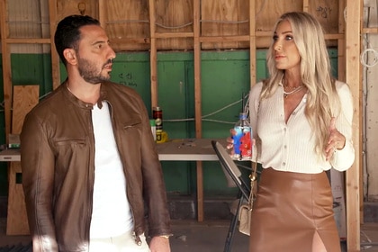 Josh Altman and Heather Altman visiting the construction of Josh Altman's new office space