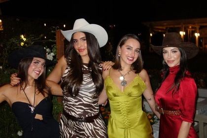 Sisters Farrah Brittany, Porsha Umansky, Sophia Umansky, Alexia Umansky wearing cowboy hats together