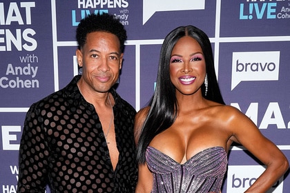 Stacey Rusch with her boyfriend Thomas Anthony Jones on the WWHL step and repeat