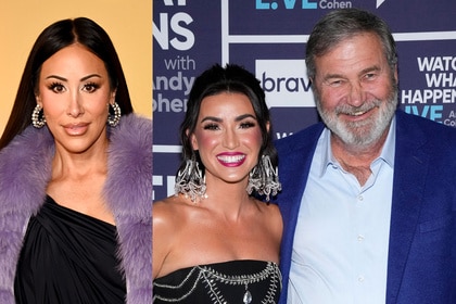 A split of Angie Katsanevas and Bronwyn Newport with Todd Bradley at WWHL