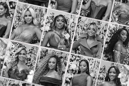 A yearbook page consisting of photos of the cast of The Real Housewives of Potomac Season 9