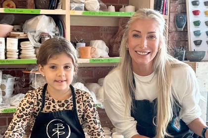 Heather Altman and her daughter Lexi Altman at a ceramic studio together