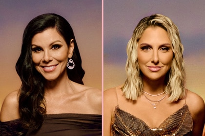 A split of Heather Dubrow and Gina Kirschenheiter at The Real Housewives of Orange County Season 18 Reunion.