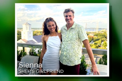 Shep Rose and his girlfriend Sienna Evans on a balcony together