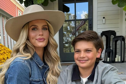 Madison LeCroy and Hudson Hughes smiling and sitting together.