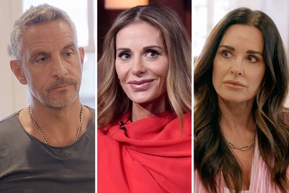 A split of Dorit Kemsley, Kyle Richards, and Mauricio Umansky.