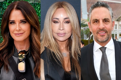 A split of Kyle Richards, Faye Resnick, and Mauricio Umansky