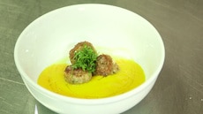 Carrot Soup with Turkey Meatballs