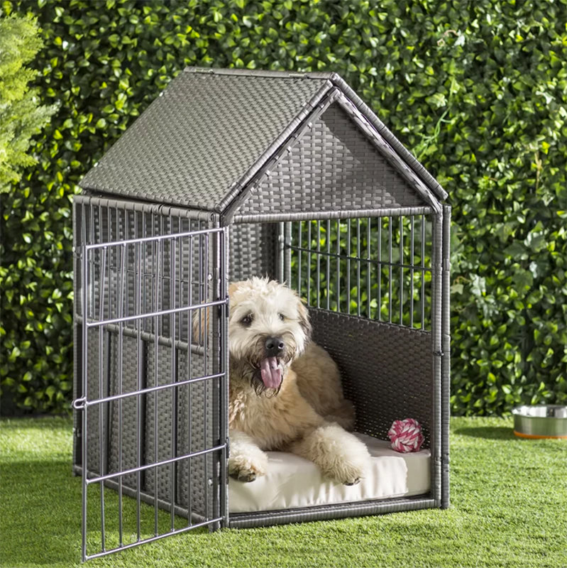 dog crate that looks like a house