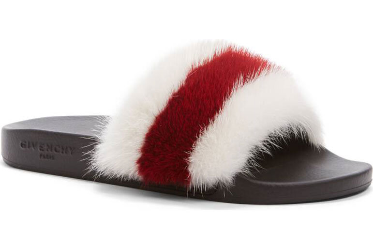 Givenchy fur slides hotsell