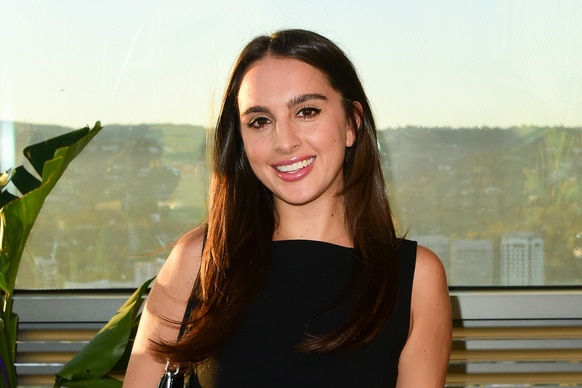 Alexia Umansky wearing a black top at the Park Elm at Century Plaza launch event