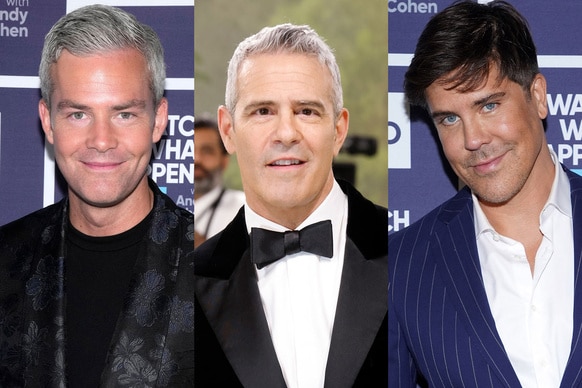 A split of Ryan Serhant, Andy Cohen, and Fredrik Eklund.