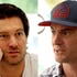 Split of Craig Conover wearing a tee shirt and Shep Rose wearing a baseball cap