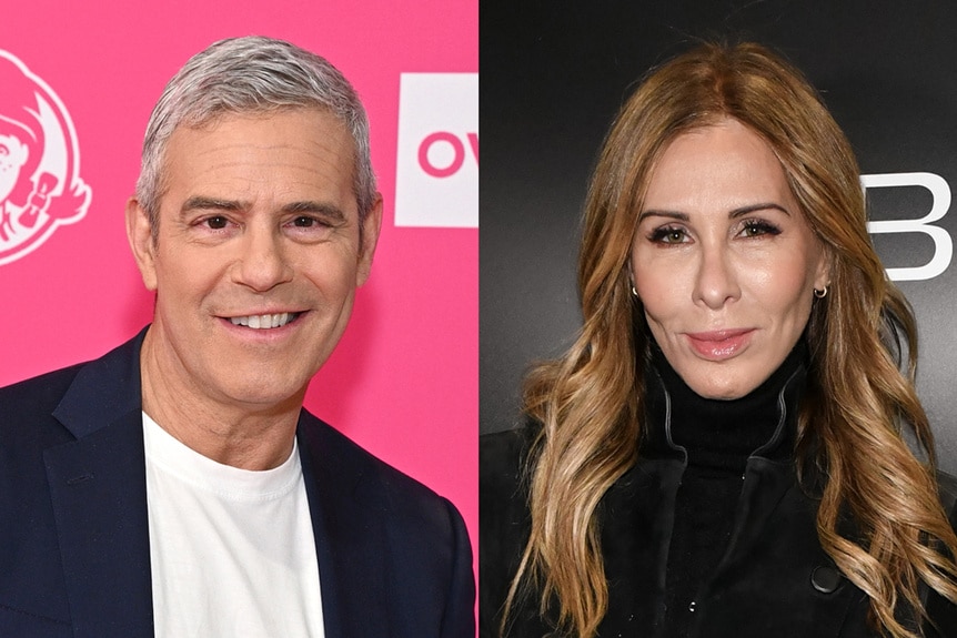 a split of Andy Cohen at bravofest and Carol Radziwill at a Bilt event